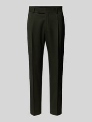 Slim fit pantalon met bandplooien, model 'NEAT' van Karl Lagerfeld Groen - 2