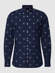 Vrijetijdsoverhemd met button-downkraag, model 'SPACED OUT MONOGRAM' van Tommy Hilfiger Blauw - 44