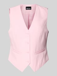 Regular fit gilet met 4-knoopssluiting, model 'BOZZY' van Pieces Fuchsia - 5