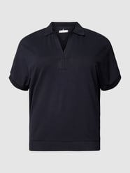 Koszulka polo PLUS SIZE z dekoltem w serek od Tommy Hilfiger Curve Niebieski - 38