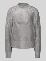 Gebreide pullover met ribboorden, model 'MARISSI' van YAS Grijs / zwart - 24