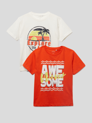 T-shirt met statementprint in een set van 2 stuks van Name It Rood - 47