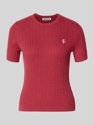 Kurzarmpullover mit Zopfmuster und Rundhalsausschnitt von REVIEW - 11