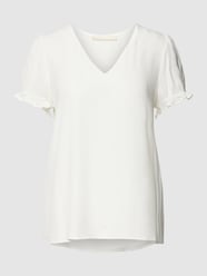 Blouseshirt van viscose met V-hals van edc By Esprit Wit - 43