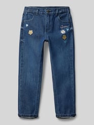 Mom Fit Leg Jeans mit floralen Stickereien Modell 'RIGID' von Guess Blau - 25