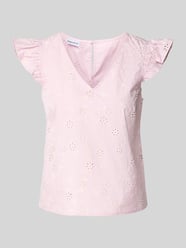 Top-bluzka o kroju regular fit z czystej bawełny model 'BANNA' od PIECES Fuksjowy - 20
