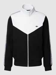 Sweatjack met logostitching, model 'TAPE' van Lacoste Grijs / zwart - 15