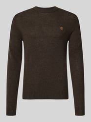 Slim fit gebreide pullover van pure wol met labelstitching van MCNEAL Beige - 10