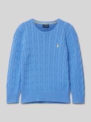 Strickpullover mit Logo-Stitching von Polo Ralph Lauren Kids Blau - 2