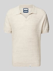 Regular fit poloshirt met V-hals van Colours & Sons Beige - 7