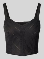 Korte top met afgeronde V-hals, model 'IRELLA' van Drykorn - 21
