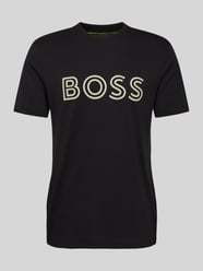 T-Shirt mit Label-Print von BOSS Green Schwarz - 10