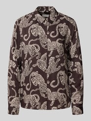 bluzka o kroju regular fit z wiskozy we wzór na całej powierzchni od Milano Italy - 15