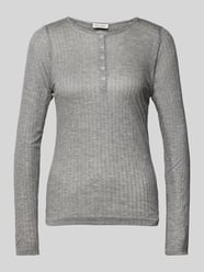 Regular Fit Langarmshirt mit  Rippstruktur von Marc O'Polo Grau - 34