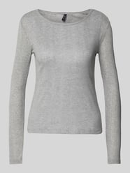 Slim Fit Langarmshirt mit feinem Lochmuster von Vero Moda Grau - 1