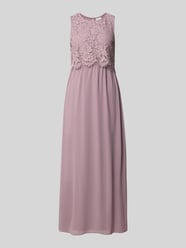 Avondjurk met kant en ronde hals model 'MILINA LACE' van VILA Fuchsia - 39