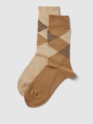 Socken mit Karomuster im 2er-Pack von camano Braun - 7