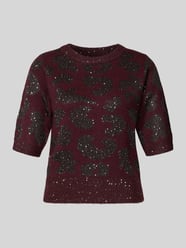 Sweter z dzianiny o kroju shaped fit z dodatkiem wełny model ‘ZUZU 2/4 O-NECK PULLOVER’ od VERO MODA - 40