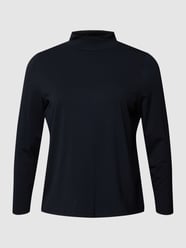 PLUS SIZE shirt met lange mouwen en opstaande kraag, model 'SOPHISTICATED GREEN' van Samoon Blauw / turquoise - 42