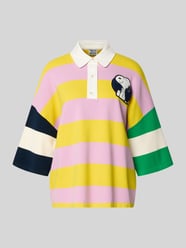 Koszulka polo o kroju oversized z mieszanki wiskozy model 'JICE STRIPED EMBO' od Essentiel Antwerp - 29