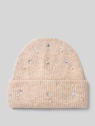 Gebreide muts met siersteentjes, model 'IAMACY HO' van ICHI Beige - 48