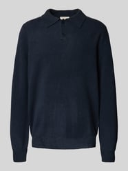 Regular fit poloshirt van wolmix met knoopssluiting van Forét - 40