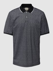 Poloshirt mit Allover-Muster von bugatti Schwarz - 18