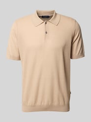 Koszulka polo o kroju regular fit z mieszanki bawełny i lnu od MAERZ Muenchen - 16