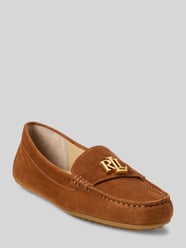 Buty wsuwane z naturalnej skóry welurowej od Lauren Ralph Lauren - 17