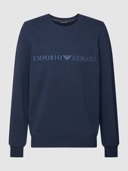 Bluza z okrągłym dekoltem model ‘TERRY’ od Emporio Armani Niebieski - 26
