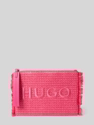 Clutch met logostitching en franjes, model 'Becky' van HUGO - 5