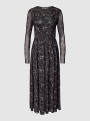 Kleid mit Allover-Muster und Rundhalsausschnitt von Christian Berg Woman Selection Schwarz - 29