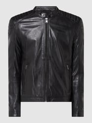 Lederjacke aus Lammnappa Modell 'Anton' von BULL & BERRY Grau / Schwarz - 3