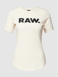 T-Shirt mit Rundhalsausschnitt und Label-Print von G-Star Raw Beige - 40