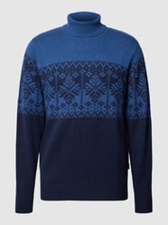 Rollkragenpullover aus Wolle im Allover-Look von Fynch-Hatton Blau - 2