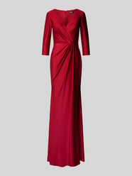 Abendkleid mit V-Ausschnitt von Unique Rot - 26