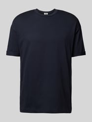 T-Shirt mit geripptem Rundhalsausschnitt Modell 'THILO' von Drykorn Blau - 3