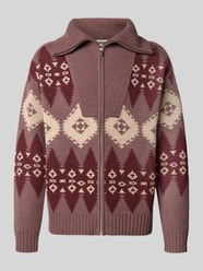 Strickjacke mit abstraktem Muster von DRYKORN Bordeaux - 37