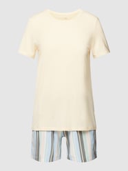 Pyjama mit Rundhalsausschnitt Modell 'Mix+Relax' von Schiesser Gelb - 8