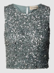 Crop Top mit Paillettenbesatz von LACE & BEADS Grau / Schwarz - 11