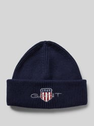 Beanie mit Label-Stitching von Gant Blau - 31