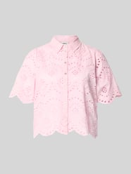 loose fit blouse met ajourwerk model 'VALAIS' van ONLY Fuchsia - 3