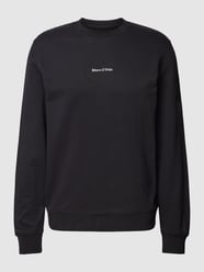Sweatshirt met ronde hals en geborduurd label van Marc O'Polo Grijs / zwart - 19