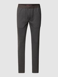 Slim fit loungebroek met viscose, model 'Bleecker' van Tommy Hilfiger Grijs / zwart - 20