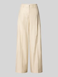 wide fit stoffen broek van linnenmix van Jake*s Cocktail Beige - 11