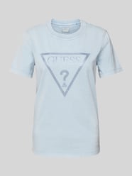 T-Shirt mit Strasssteinbesatz von Guess Blau - 28