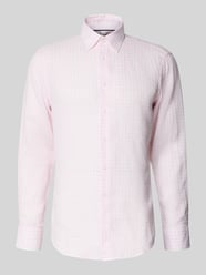 Regular Fit Leinenhemd mit Button-Down-Kragen von Christian Berg Men Pink - 9