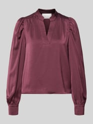 Blouseshirt met V-hals, model 'Rosslyn' van Neo Noir Bordeaux - 1