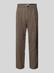 relaxed fit stoffen broek van mix van katoen en linnen model 'RON' van Selected Homme - 34