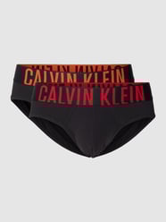 Slip mit Logo-Stitching im 2er-Pack von Calvin Klein Underwear Grau / Schwarz - 42